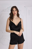 Set Satin Wave - Black Top + Shorts Set Satin Wave - Black Top + Shorts
