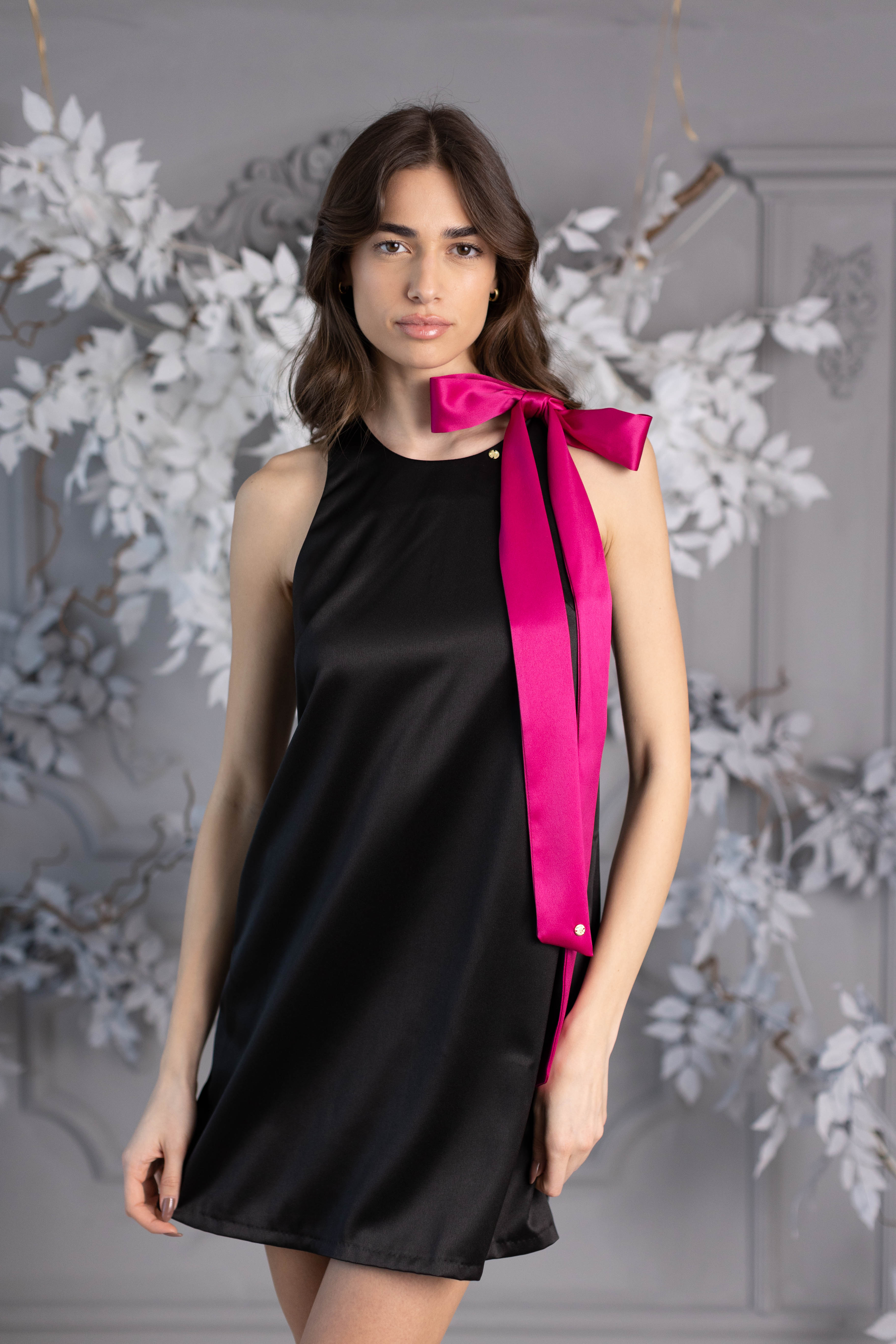 Short A-line Taffeta Dress Black  Short A-line Taffeta Dress Black