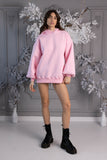"Blush" Hoodie with Crystal Embellishments, Open Back, and Bell Sleeves in Pink. "Blush" Hoodie with Crystal Embellishments, Open Back, and Bell Sleeves in Pink.