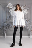 Camisa de algodón W. con volantes y encaje Blanco Camisa de algodón W. con volantes y encaje Blanco