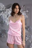 Set Satin Wave Set - Top + Shorts in Baby Pink Set Satin Wave Set - Top + Shorts in Baby Pink