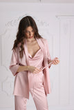 Set Satin Wave - Powder Pink Long Pants with Top Set Satin Wave - Powder Pink Long Pants with Top