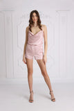 Set Satin Wave - Powder Pink Top and Shorts Set Satin Wave - Powder Pink Top and Shorts