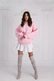 Hanorac " Blush " cu spatele gol și mâneci clopot BABY PINK Hanorac " Blush " cu spatele gol și mâneci clopot BABY PINK