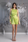 Vestido Corto Tafetán Línea A Verde Lima Vestido Corto Tafetán Línea A Verde Lima