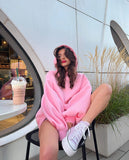 Hanorac " Blush " cu spatele gol și mâneci clopot BABY PINK Hanorac " Blush " cu spatele gol și mâneci clopot BABY PINK
