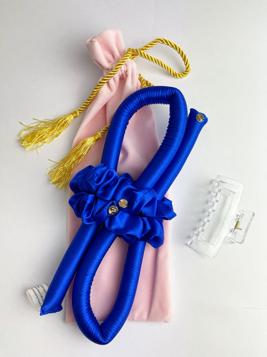 Ondulator XXS fără Căldură cu elastice din Mătase Naturală Royal Blue