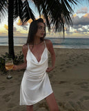White Satin Wave Dress White Satin Wave Dress