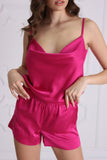 Set Satin Wave - Fuchsia Top + Shorts Set Satin Wave - Fuchsia Top + Shorts