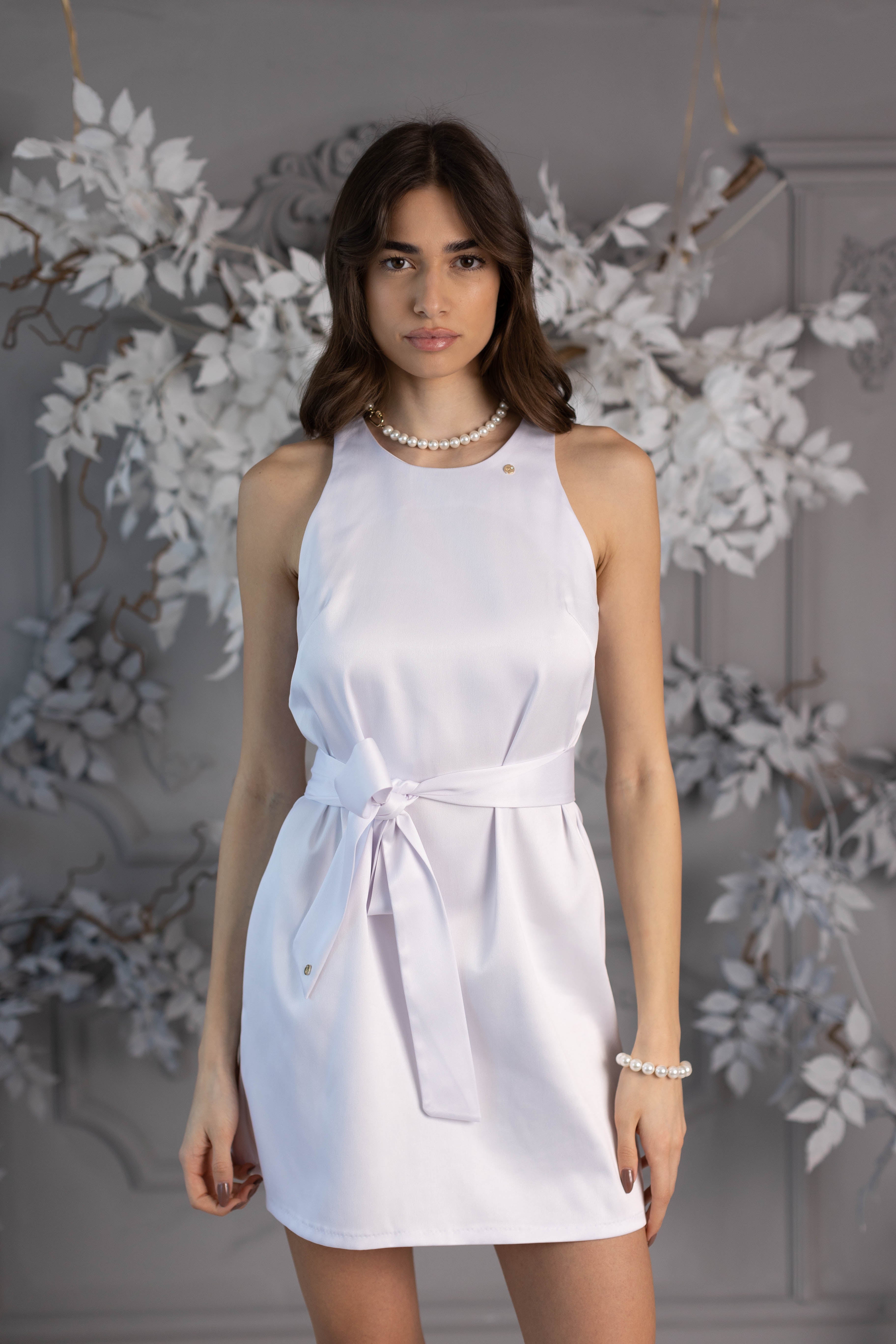OUTLET Rochie tafta scurtă A line Alb OUTLET Rochie tafta scurtă A line Alb