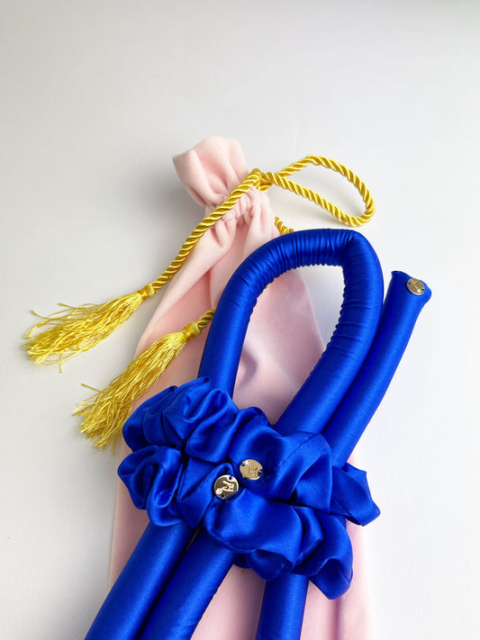 Ondulator XXS fără Căldură cu elastice din Mătase Naturală Royal Blue