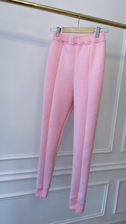 3-Piece Set 'Blush' Cropped Blouse + Straight Leg Pants + Top - Baby Pink