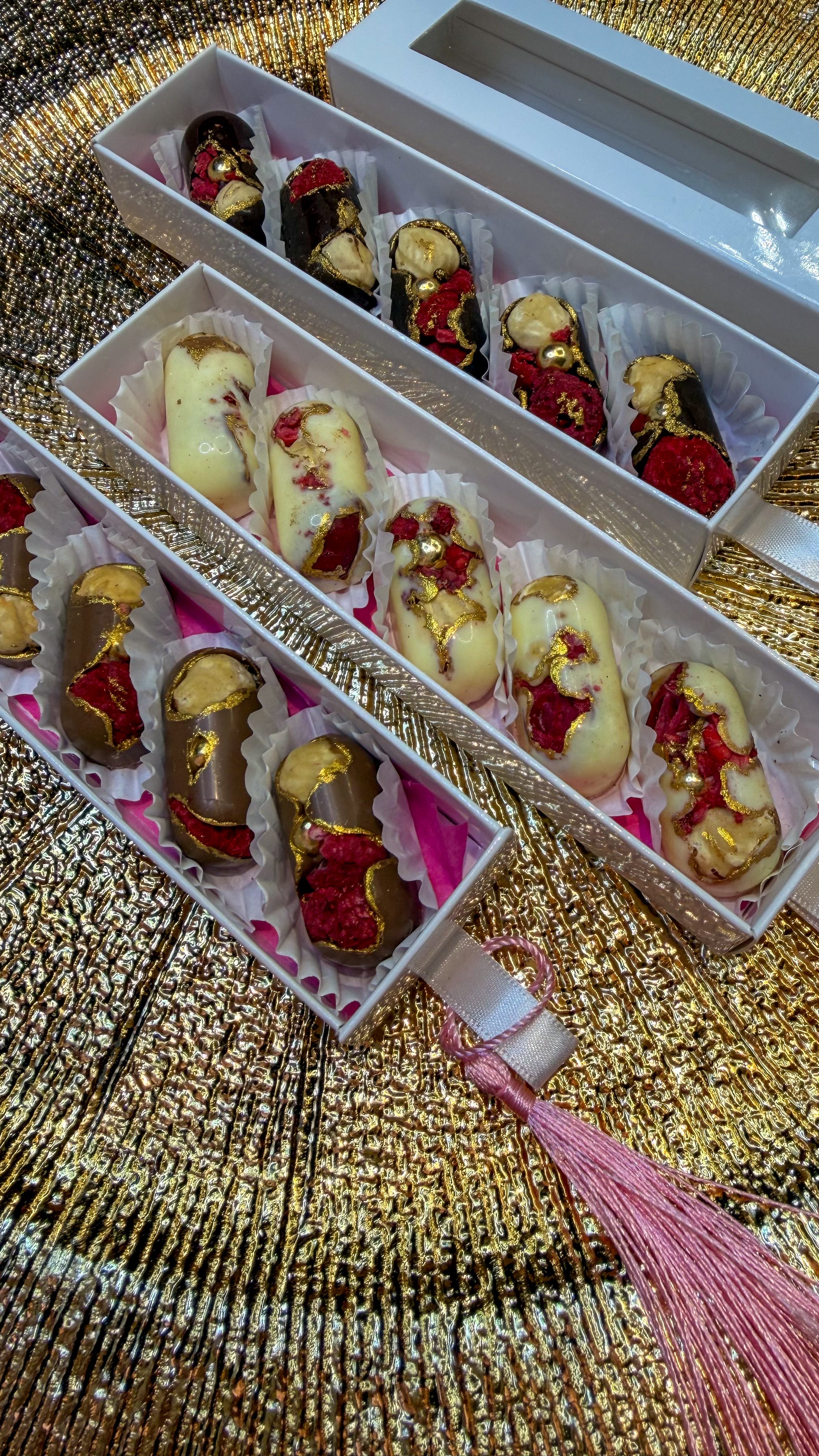 Cutie cu 1 Sertar 5 Praline Duble din Ciocolatǎ Belgiană