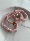 3 Small Natural Silk Elastic Bands WHITE