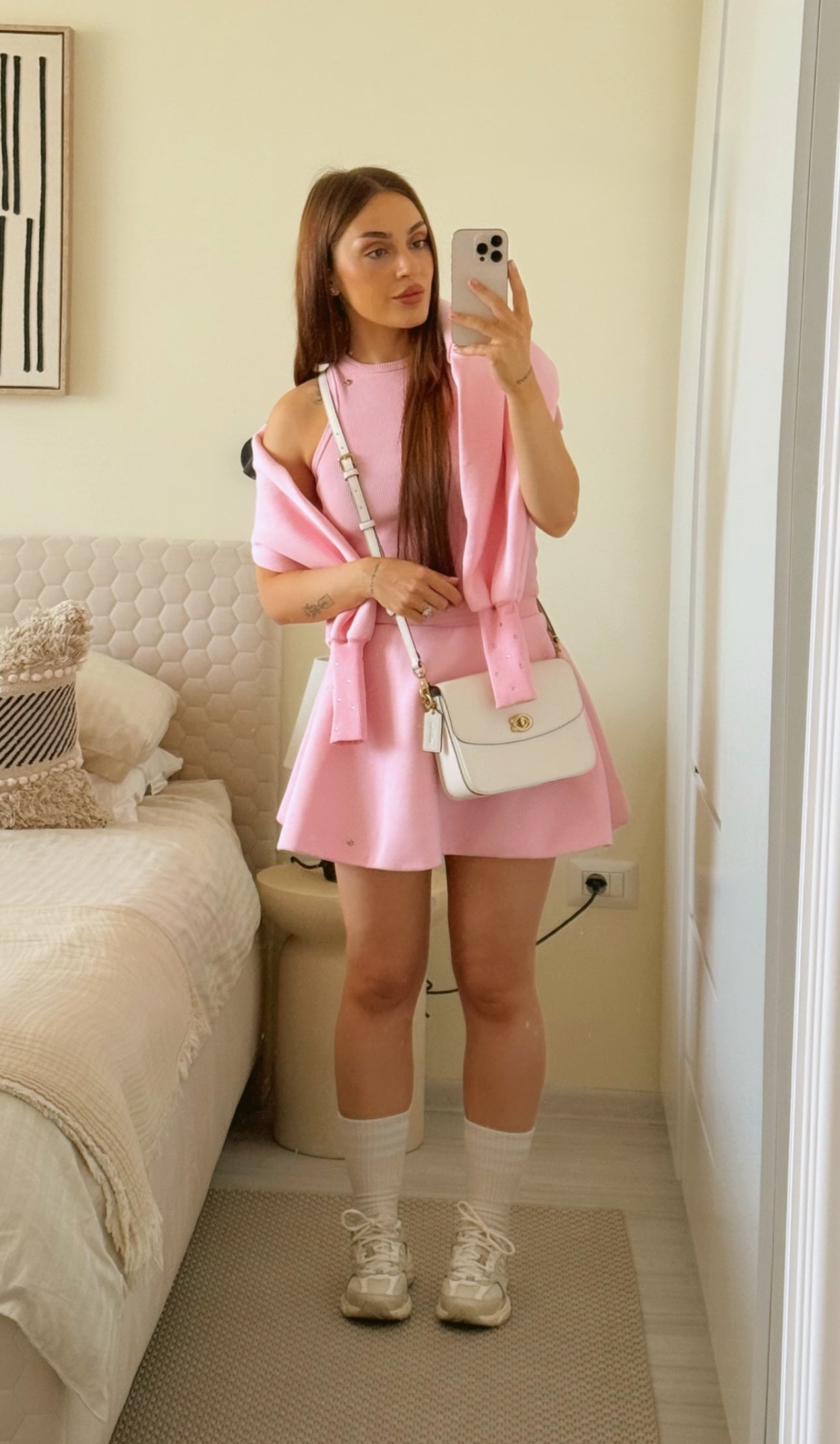 Bluză BLUSH CU CRISTALE cu Satin la interior Cropped BABY PINK