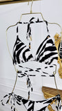 Sutien de baie triunghi "Zebra " cupe detașabile