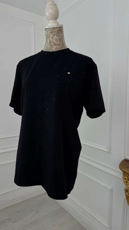 Tricou " Softie" CRISTALE Lung NEGRU