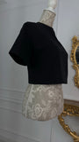 Tricou " Softie" Scurt Crop NEGRU