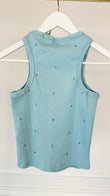 TOP cu CRISTALE Rib BABY BLUE