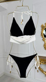 Slip de baie NEGRU cu ALB
