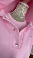 Sudadera "Blush Snap" con broches y satén en el interior ROSA BABY.