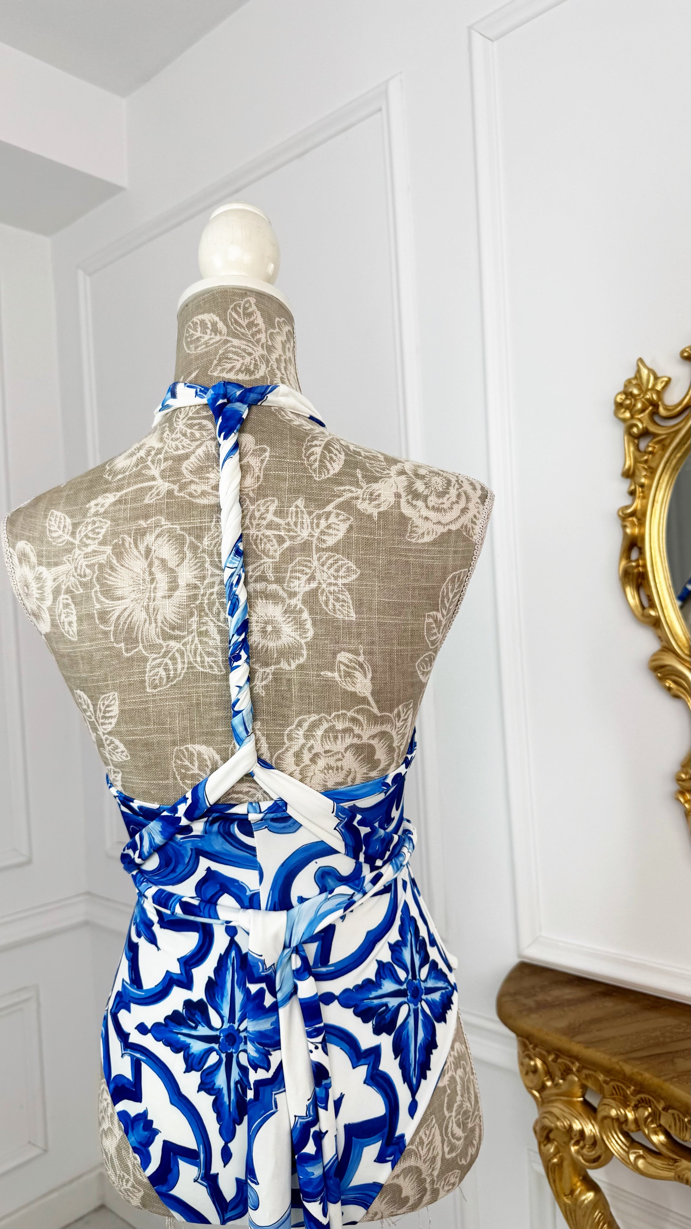 Costum de baie/Body întreg "Latifa" Brazilian Cut - Majolica