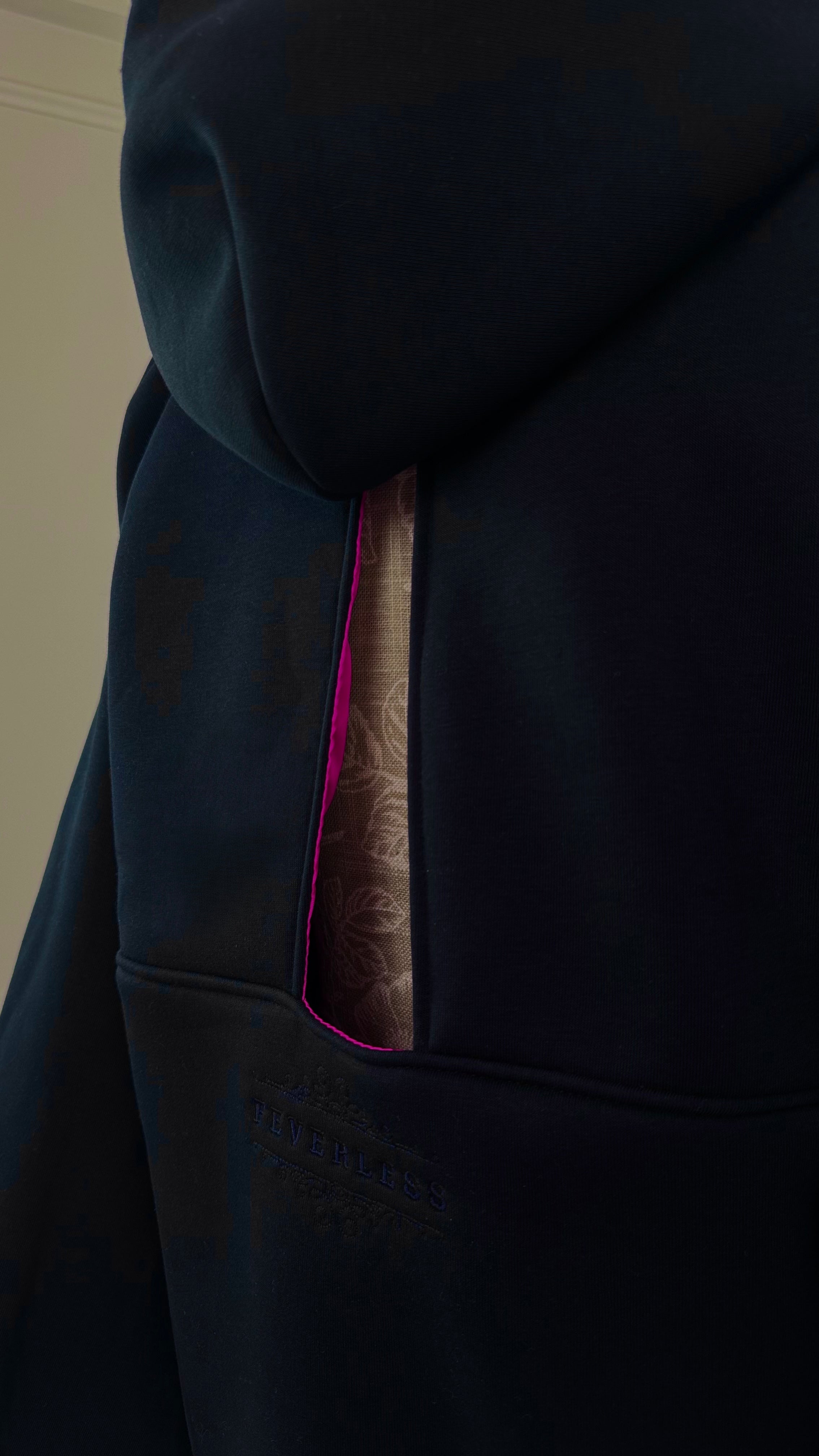 Hanorac  " Blush " cu spatele gol și mâneci clopot DARK NAVY BLUE