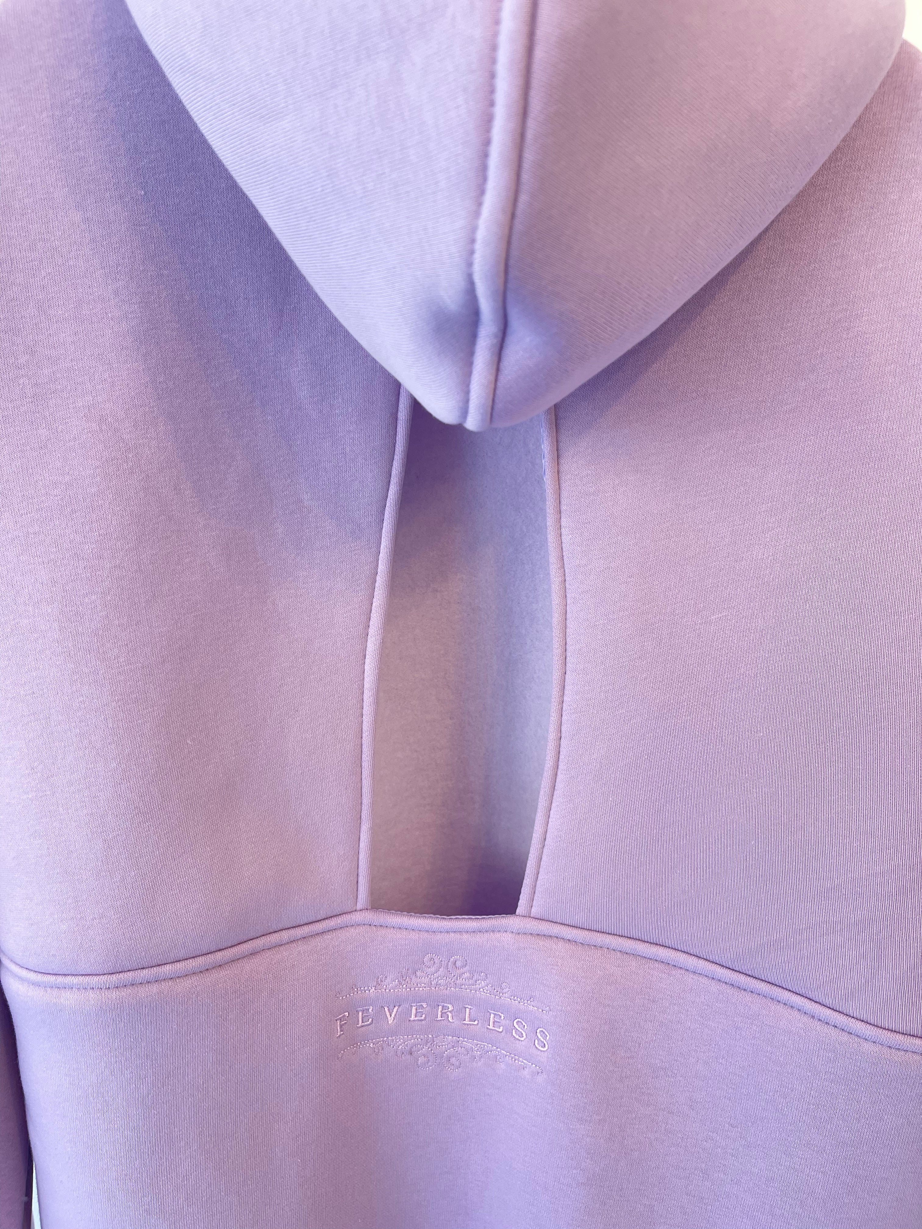 "Blush" Hoodie with Open Back and Bell Sleeves PURPLE