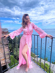 Bata de raso Onda Pulmonar Rosa Bebé