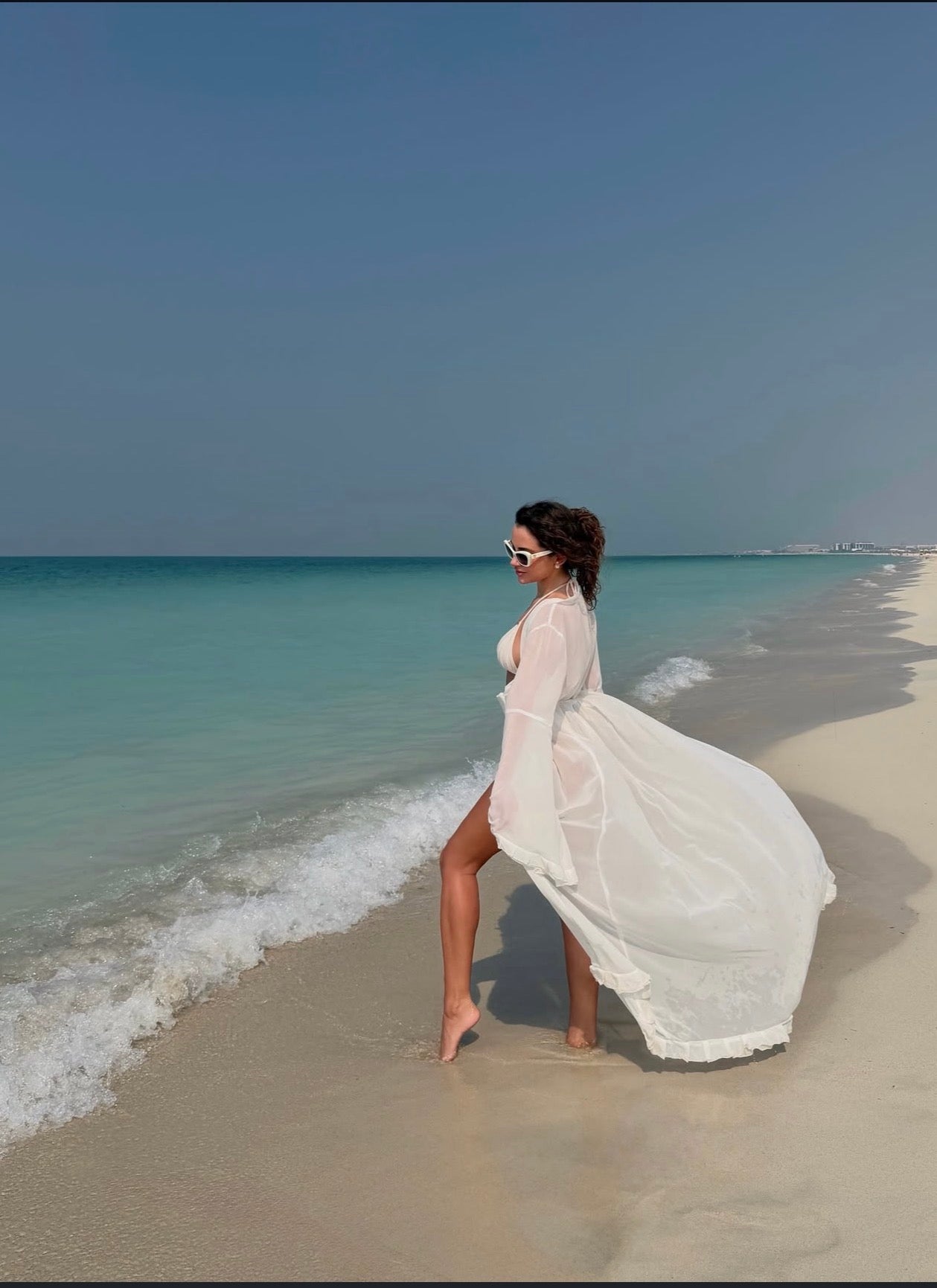 Cardigan Voal  " Fantasia " LUNG - ALB