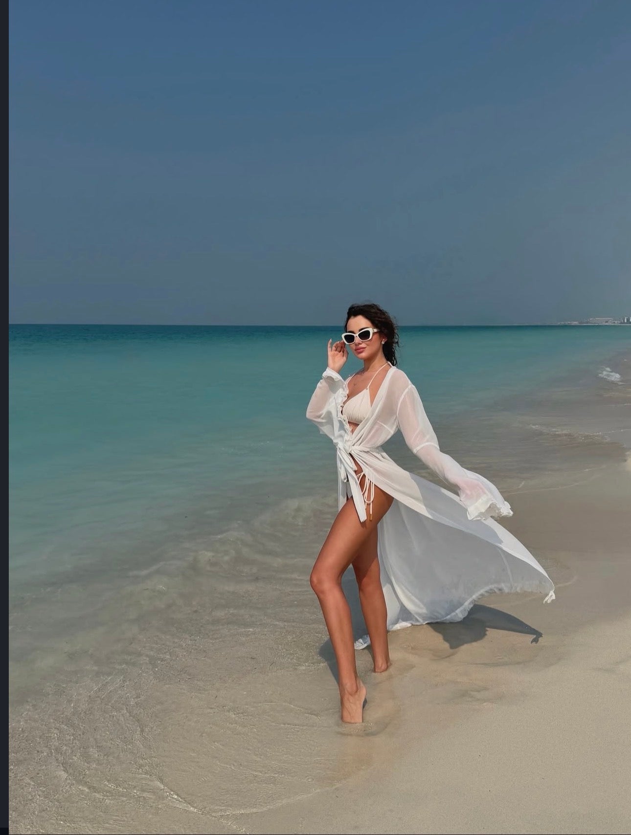 Cardigan Voal  " Fantasia " LUNG - ALB