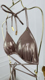 Triangle Bikini Top with Removable Cups Smoked GOLD