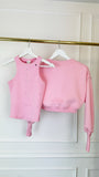 Set of 2 pieces Blouse "Blush" Cropped + Crystal Top BABY PINK