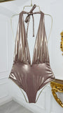 Traje de baño/Cuerpo entero "Gaia" Smoked Gold