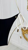 Slip de baie NEGRU cu ALB