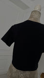 Tricou " Softie" CU CRISTALE Scurt Crop NEGRU