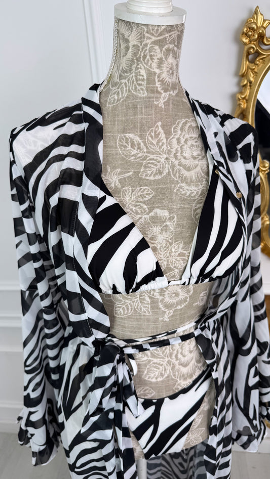 Cardigan Voal " Fantasia " Zebra