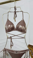 Triangle Bikini Top with Removable Cups Smoked GOLD