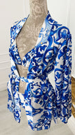 Cardigan/Halat Satin "Delicate" SCURT cu mânecă evazată "Majolica"
