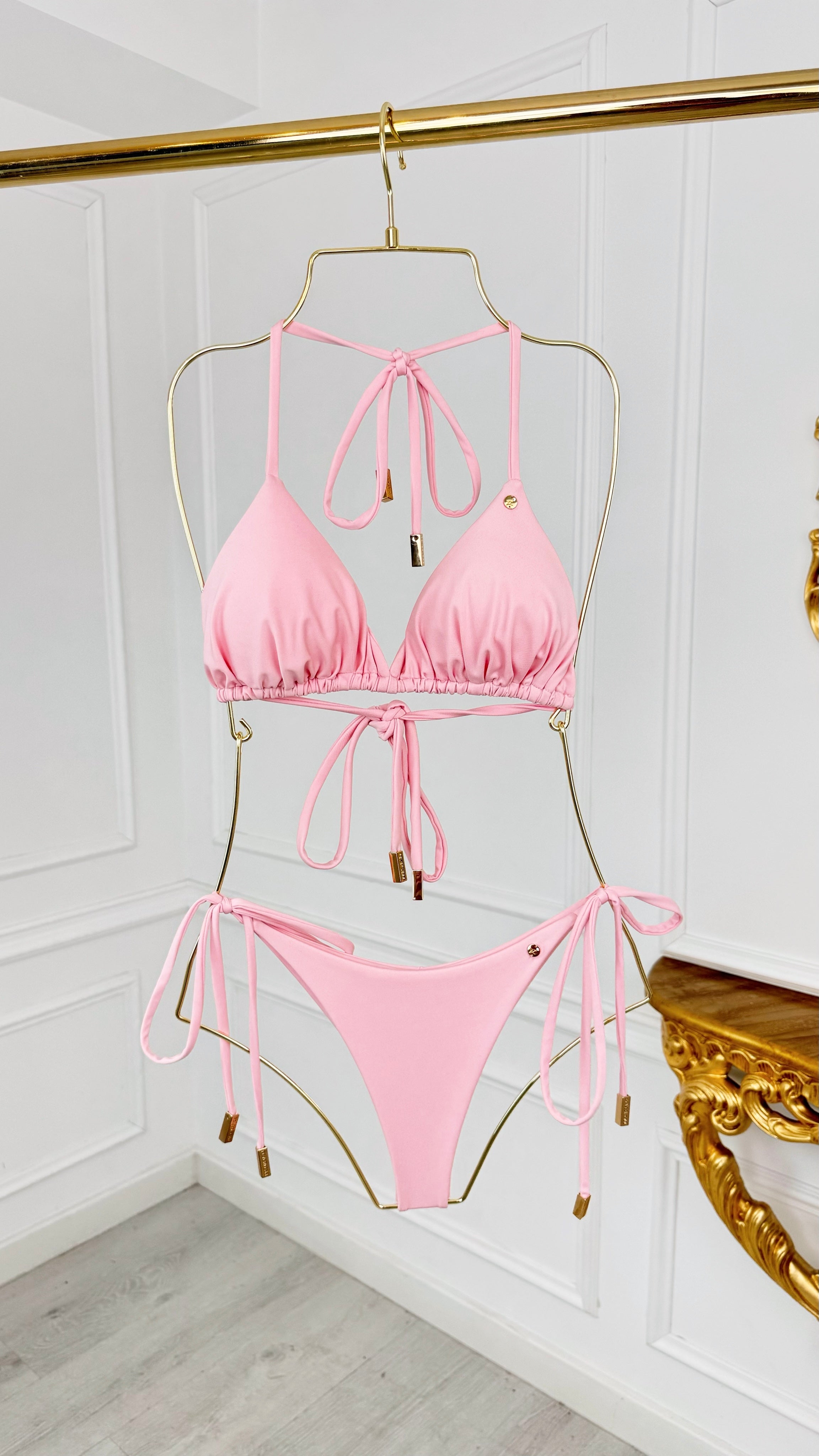 Sutien de baie triunghi Blush Pink cupe detașabile