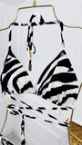 Sutien de baie triunghi "Zebra " cupe detașabile
