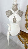 Costum de baie/Body întreg "Latifa" Brazilian Cut - MILK