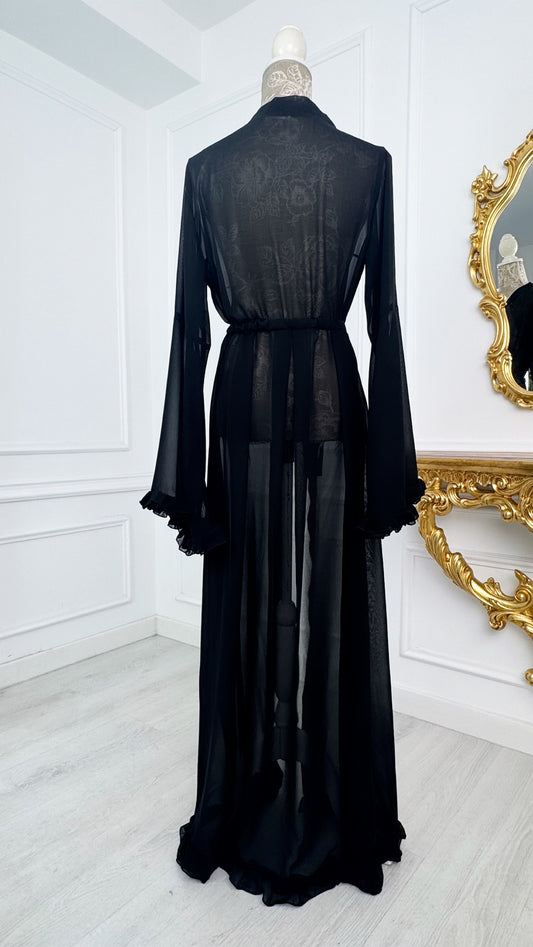 Cardigan Voal  " Fantasia " - NEGRU