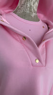 Hanorac " ERIA 500 Snap " cu capse și Satin pe interior BABY PINK