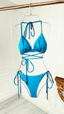 Triangle bathing bra "Tibetan Blue" removable cups