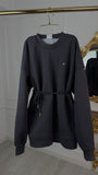 Set 2 Piese " Eria 500" Bluza cu Spatele Gol + Pantaloni Bumbac Drepți Lungi DARK GREY