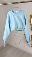 Bluză BLUSH cu Satin la interior Cropped  BABY BLUE