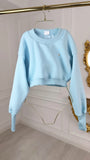 Bluză BLUSH cu Satin la interior Cropped  BABY BLUE