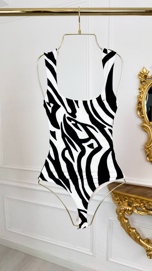 Elastic Shaping Bodysuit "Hera" Zebra