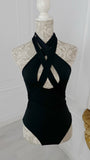 Costum de baie/Body întreg "Latifa" Brazilian Cut - Negru